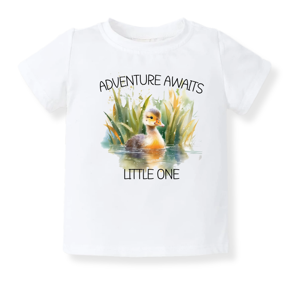 Adeventure Awaits Little One Baby Bodysuit, Kids & Toddler T-Shirt – Cute Animals Outfit