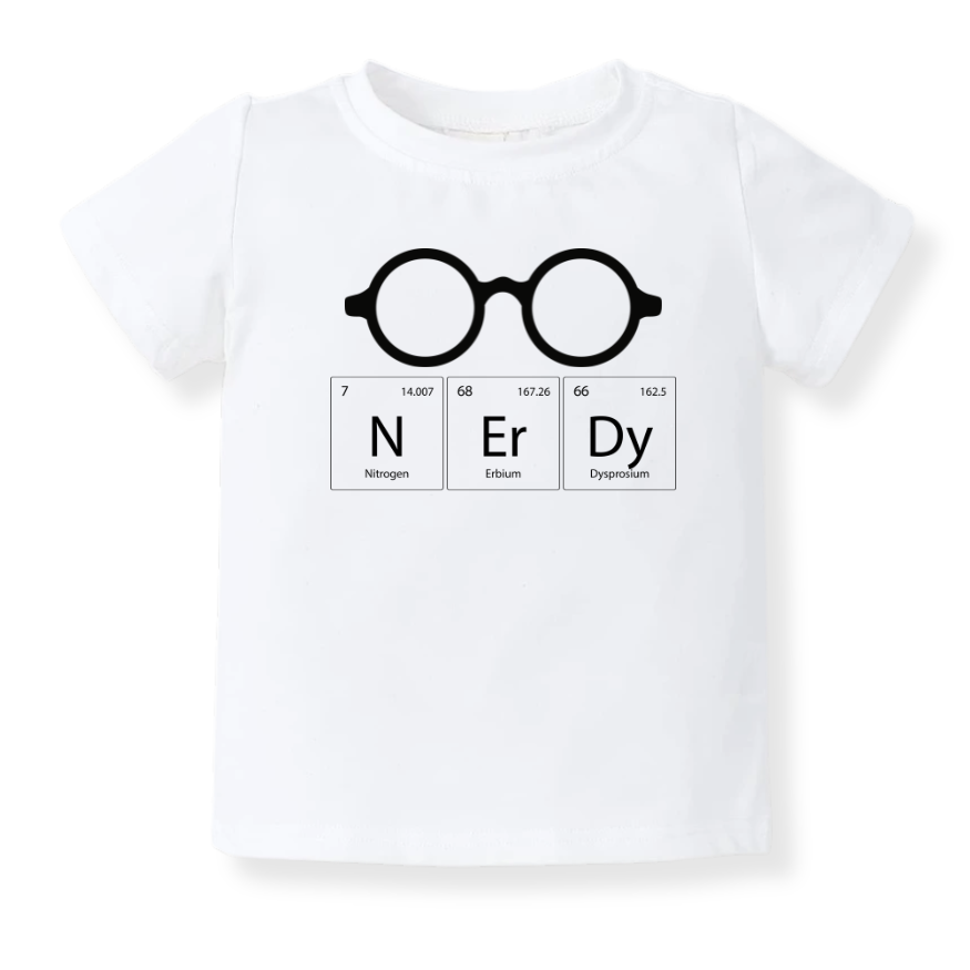 NERDY Periodic Table Funny Science Themed Outfit for Baby Bodysuit, Kids & Toddler Tsshirt