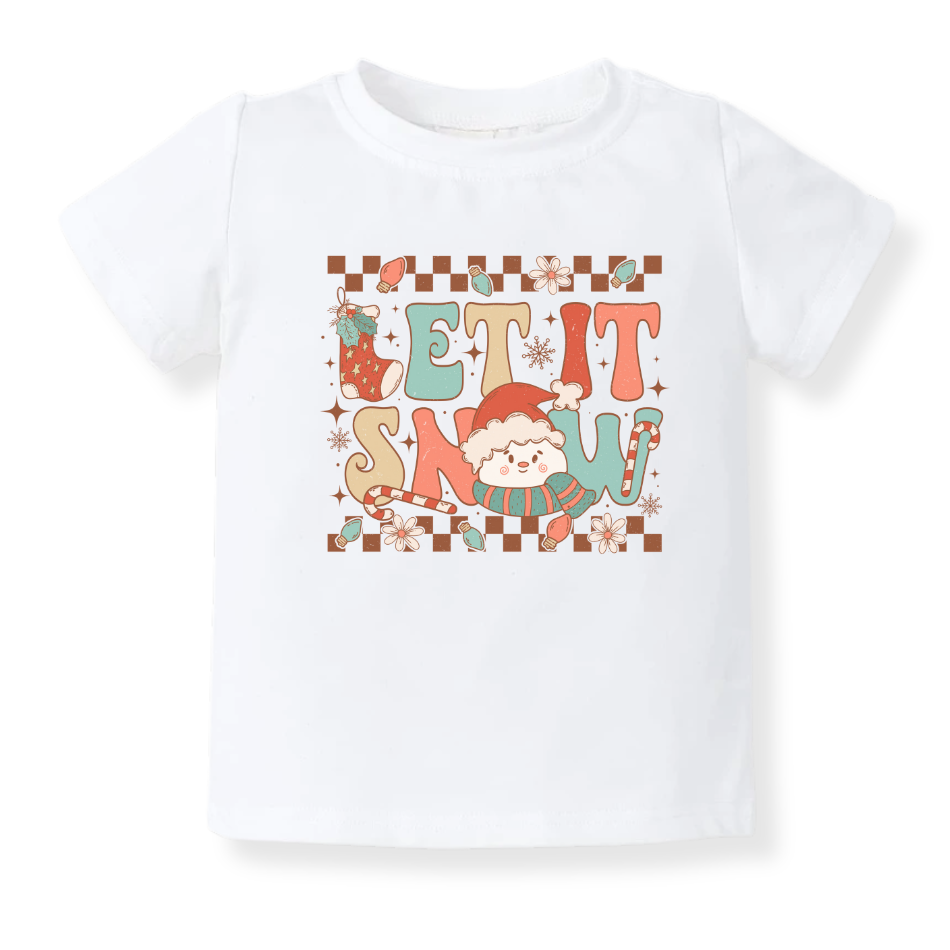 Let is Snow Christmas Baby Bodysuit Cute Tshirt for Kids Toddler Tee Christmas Gift for Baby Clothes