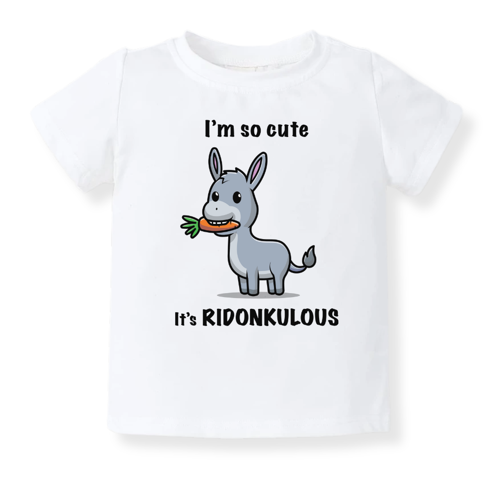 Ridonkulous Cute Donkey Baby Bodysuit, Kids & Toddler T-Shirt – Funny Donkey Animals Baby Clothes