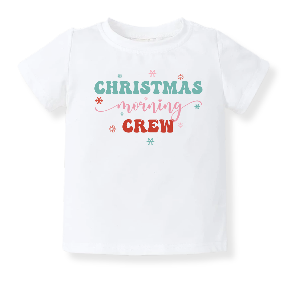 Christmas Morning Crew Tshirt Christmas Baby Bodysuit, Kids & Toddler T-Shirt – Family Xmas Outfit