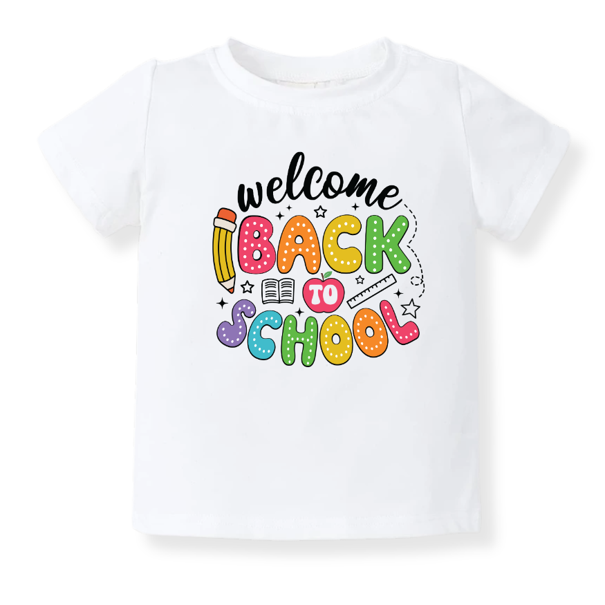 Welcome Back to School Tshirt – Cute Kids T-Shirt Toddler Tee, Back-to-School Outfit