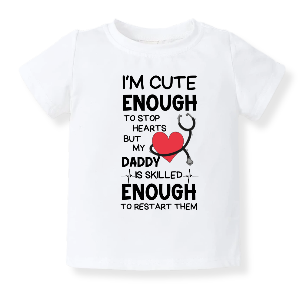 Heart Surgeon Tshirt Gift for Dad, Cute Baby Bodysuit, Heart Doctor Shirt for Kids Toddler Tee