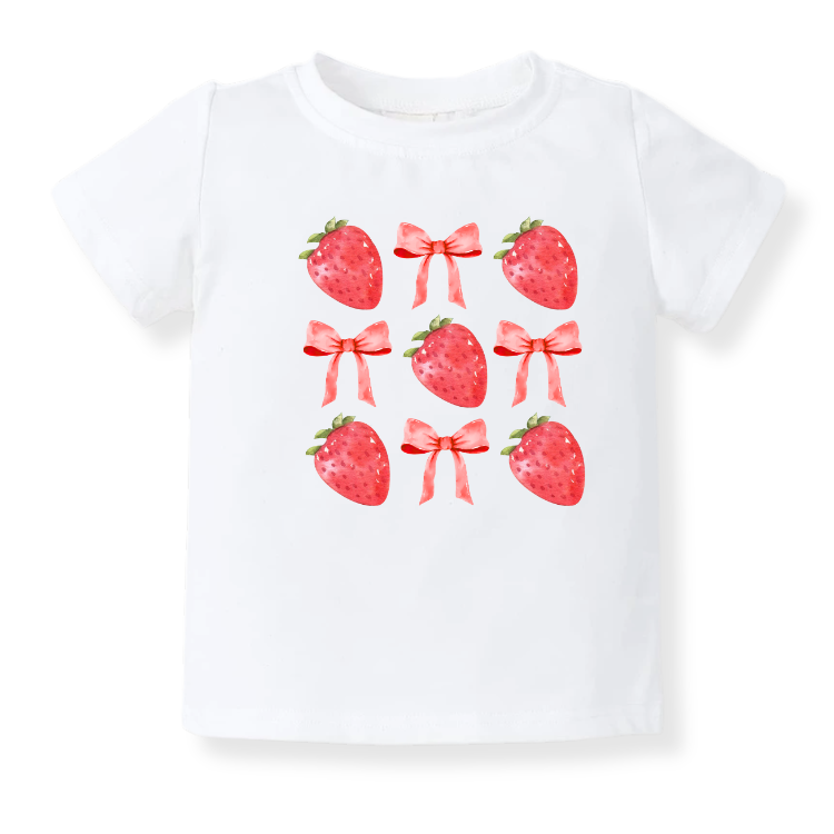 Cute Strawberries & Bows Baby Bodysuit, Newborn & Kids Tshirt, Strawberries Sweatshirt