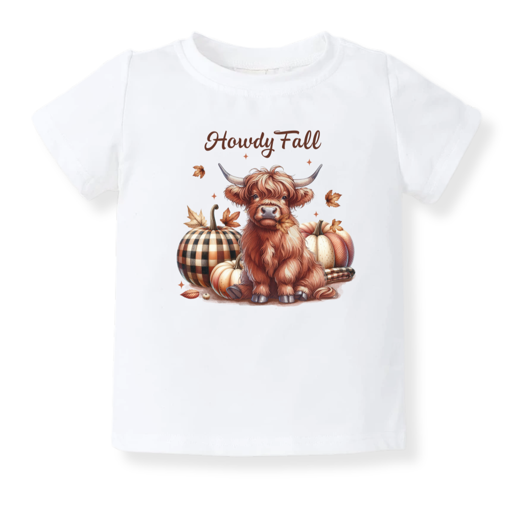 Howdy Fall Baby Bodysuit Haifer Tshirt for Kids Toddler Tee Funny Gift for Baby Clothes Autumn Outfit