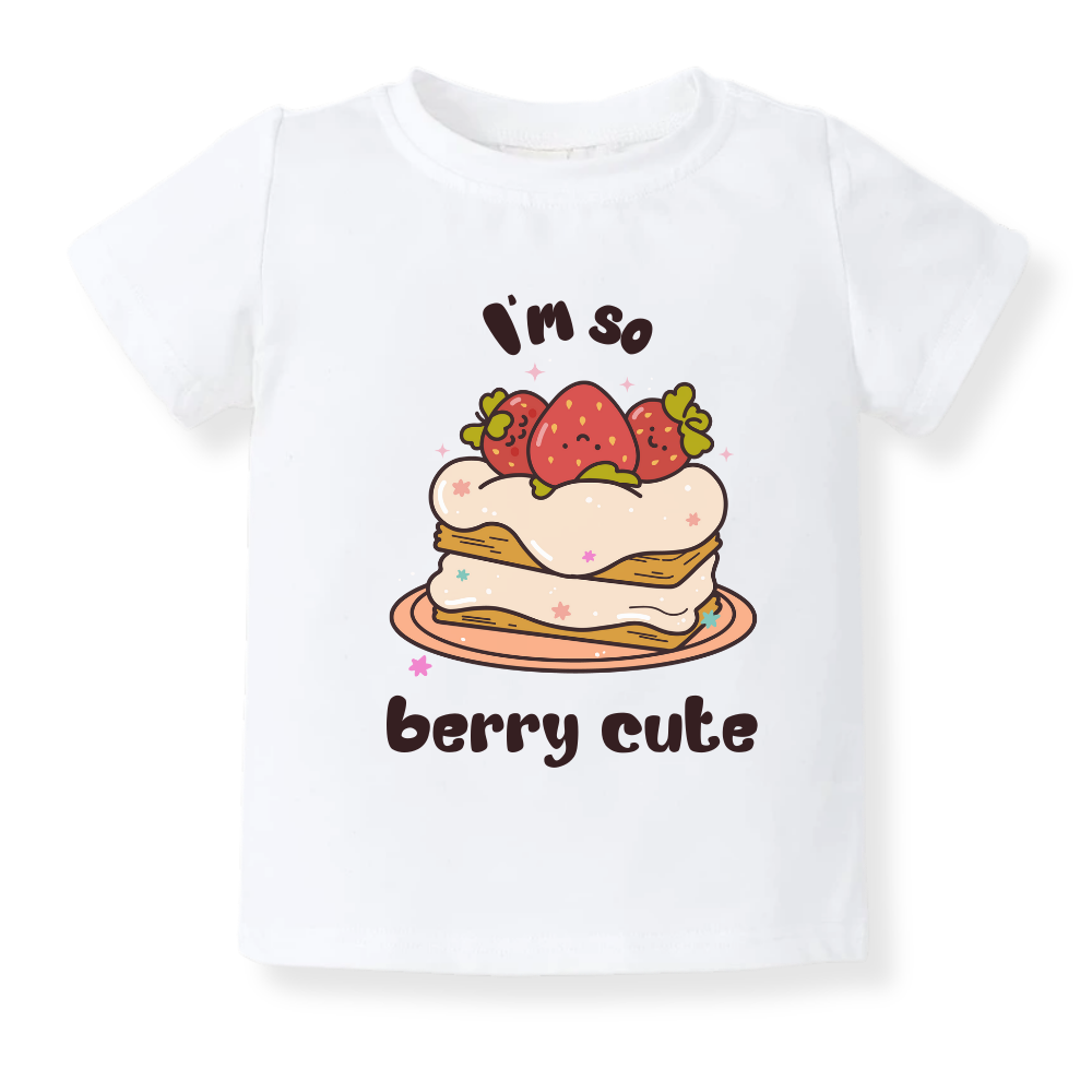 Strawberry Baby Bodysuit, Kids & Toddler T-Shirt – I'm so Berry Cute Outfit Strawberry Theme Shirt for Girls