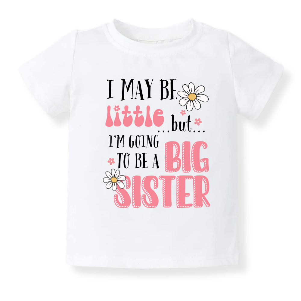 baby onesie onsie clothes girl boy funny newborn gifts outfit toddler infant jersey apparel daddy shirt baby shower kids unisex bodysuit little cute cool clothing mommy cotton newborn Little Siter Big Sister I May Be Little