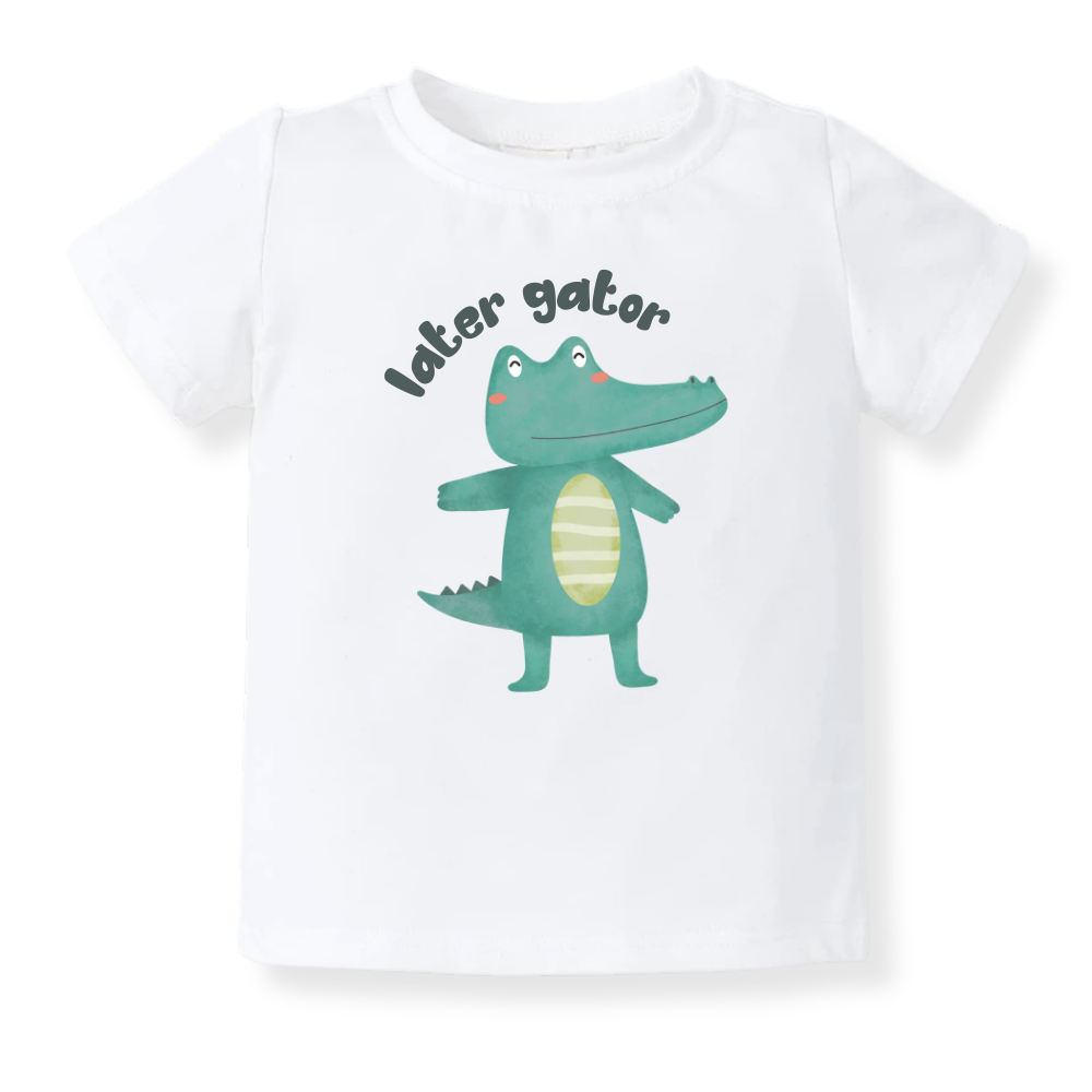 Later Gator Baby Bodysuit, Kids & Toddler T-Shirt – Funny Alligator Animals Baby Clothes for Boys Girls