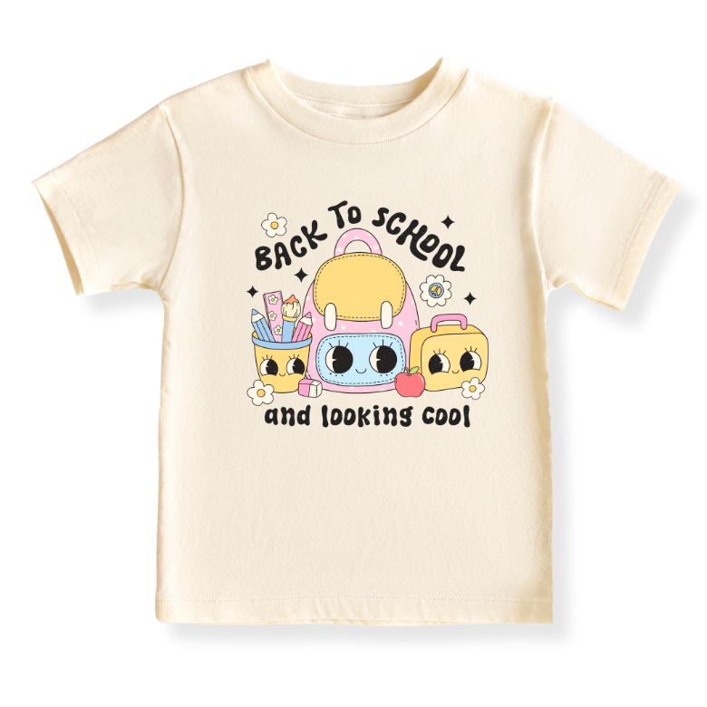 Back to School and Looking Cool Tshirt, Kids T-Shirt Toddler Tee, Cute Back-to-School Outfit, Trendy School Shirt