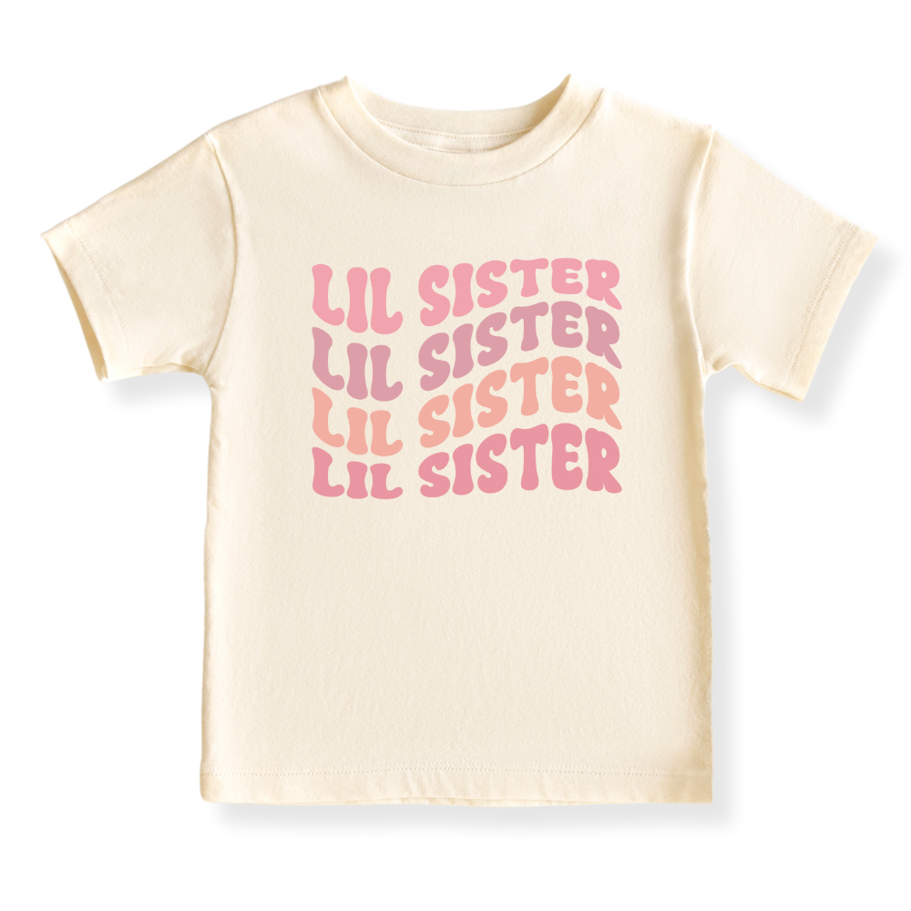 Little Sister Baby Bodysuit Pastel Pink Sister Tshirt for Kids Siblings Tee, Big Sister Surprise