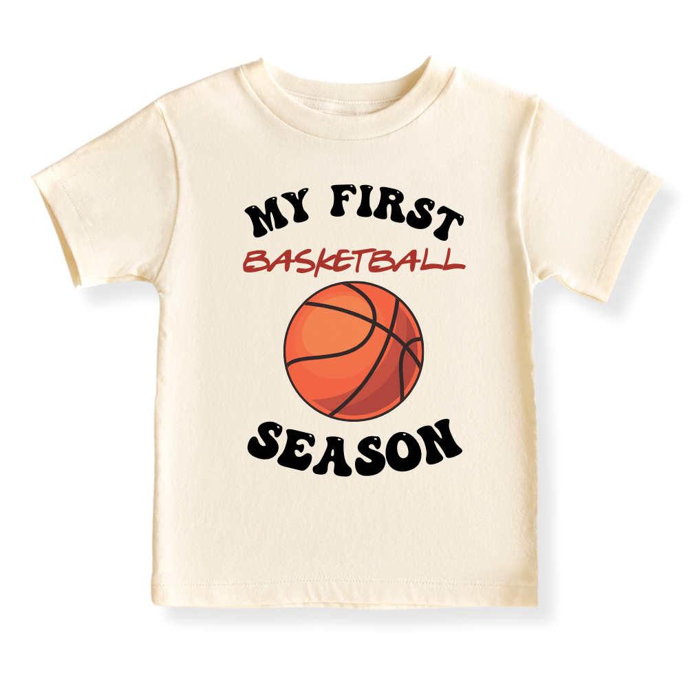 My First Basketball Season Baby Bodysuit, Kids & Toddler T-Shirt – Sport Baby Gift for Basketball Fans