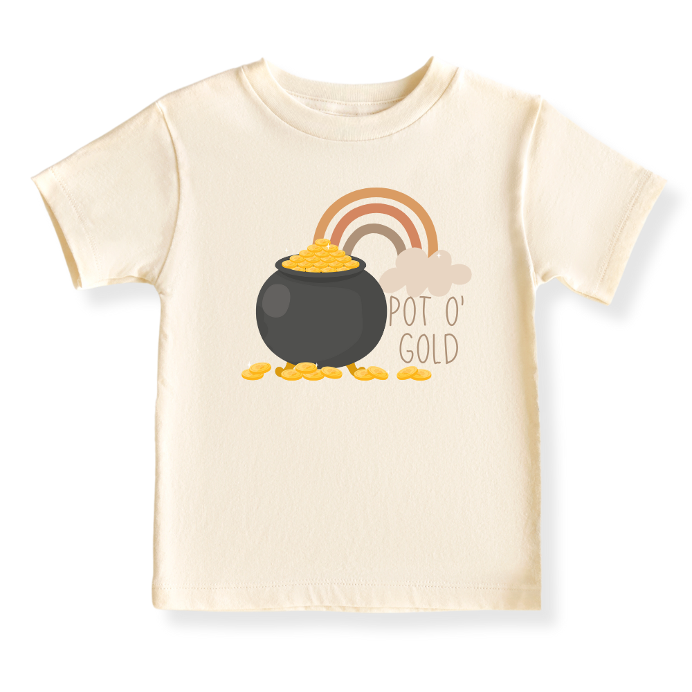 Pot o' gold Boho Rainbow Baby Bodysuit = Tshirt for Kids & Toddler Tee, Baby Gift for Newborn Outfit