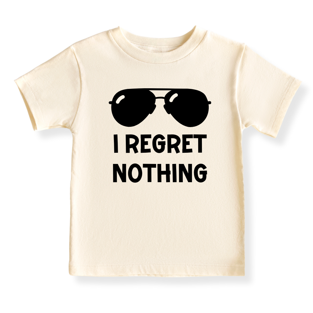 Funny Baby Bodysuit I Regret Nothing Tshirt for Kids Toddler Tee Funny Gift for Boys Outfit
