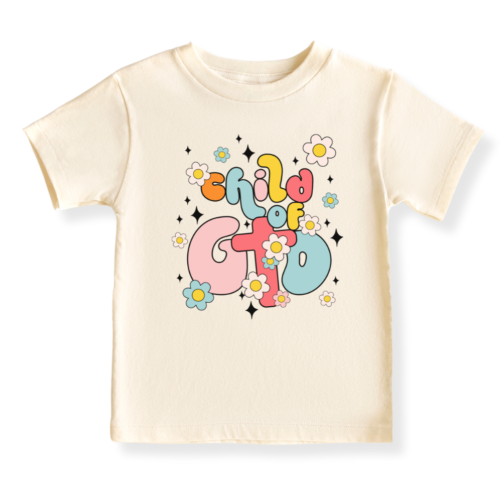 Child of God Baby Bodysuit Retro Flower Tshirt for Kids Toddler Tee Cute Baby Gift for Baby Girl Outfit