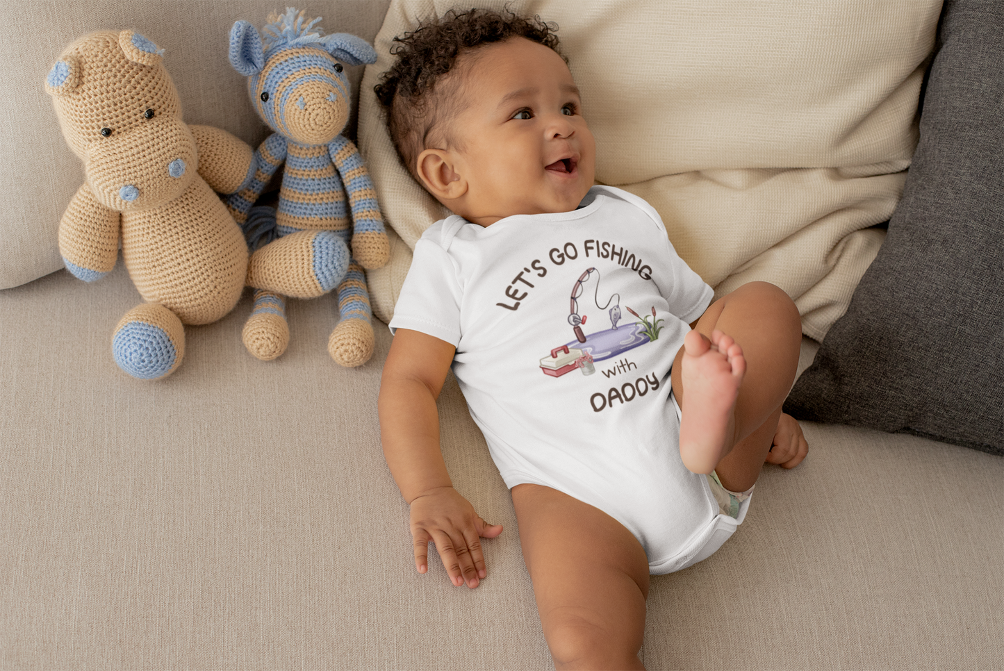 Let's Go Fishing with Daddy Shirt – Baby Bodysuit, Toddler, Kids & Adult Matching Fishing Outfit