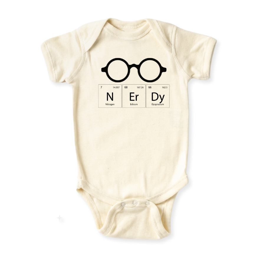 NERDY Periodic Table Funny Science Themed Outfit for Baby Bodysuit, Kids & Toddler Tsshirt