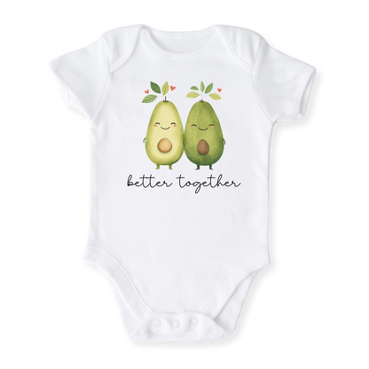 Better Together Avocado Baby Bodysuit – Cute Kids T-Shirt & Toddler Tee, Avocado Outfit