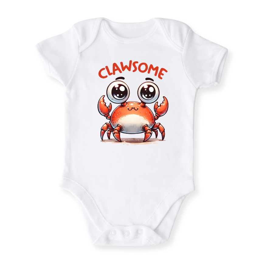 Clawsome Crab Baby Bodysuit – Crab Kids T-Shirt Toddler Tee, Sea Life Baby Clothes