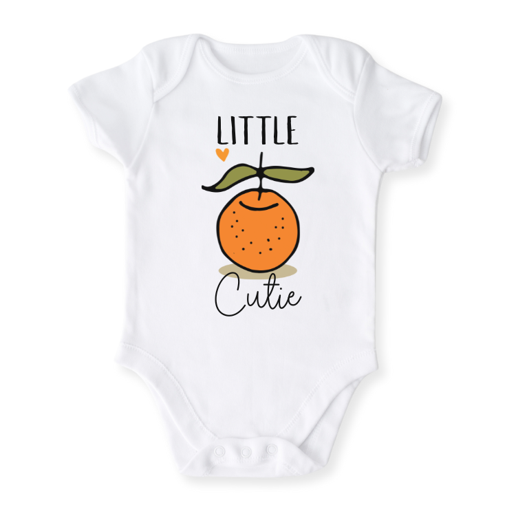Cute Orange Little Cutie Baby Bodysuit, Newborn & Kids Tshirt, Cutie Sweatshirt