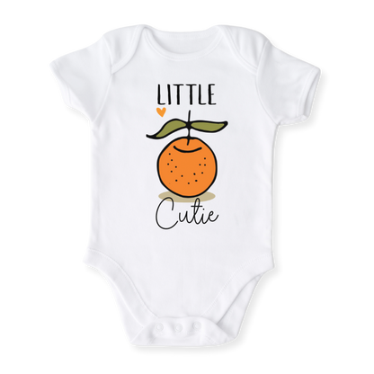 Cute Orange Little Cutie Baby Bodysuit, Newborn & Kids Tshirt, Cutie Sweatshirt