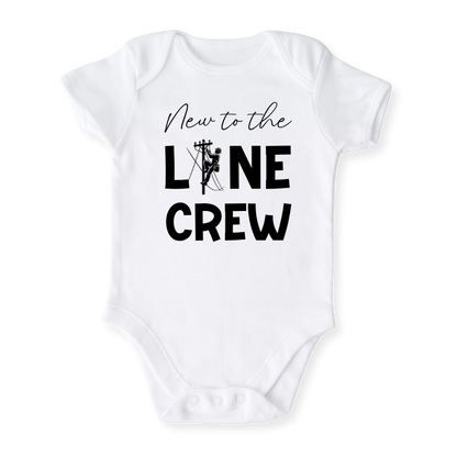Baby Bodysuit, Kids & Toddler T-Shirt – 'New to the Line Crew' Utility & Lineman-Themed Baby Clothes