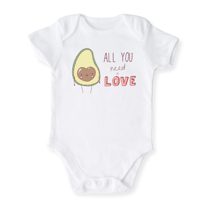 All You Need Is Love Avocado Baby Bodysuit – Avocado Kids T-Shirt Fruits Themed Outfit
