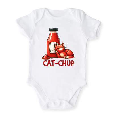 Cat-chup Funny Cat Baby Bodysuit – Cute Ketchup Kids T-Shirt Toddler Tee, Cat Lover Outfit