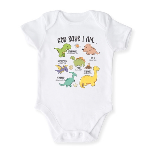 baby onesie onsie clothes girl boy funny newborn gifts outfit toddler infant jersey apparel shirt baby shower kids unisex bodysuit months little cute cool clothing sleeve mommy cotton newborn name dinosaurs bible christian catholic 