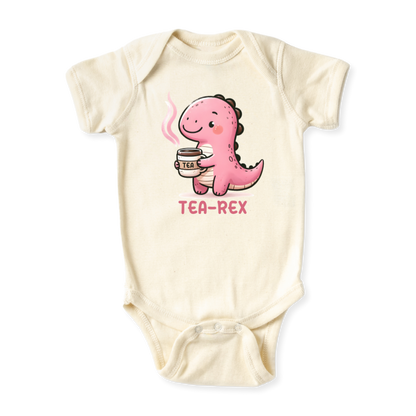 Tea-Rex Baby Bodysuit – Cute Dinosaur Kids T-Shirt & Toddler Tee, Dinosaur Sweater