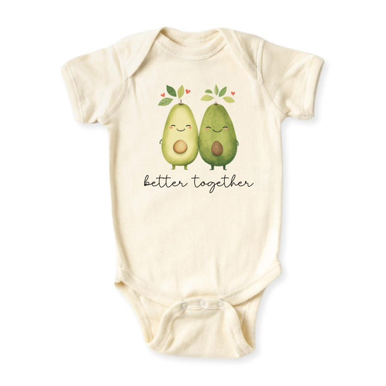 Better Together Avocado Baby Bodysuit – Cute Kids T-Shirt & Toddler Tee, Avocado Outfit