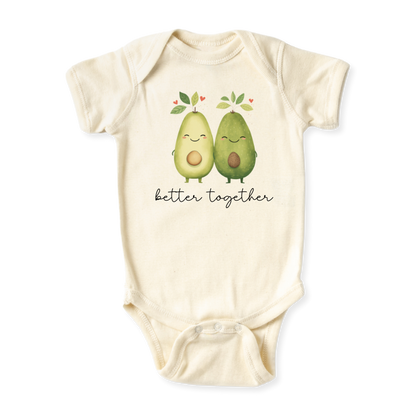 Better Together Avocado Baby Bodysuit – Cute Kids T-Shirt & Toddler Tee, Avocado Outfit