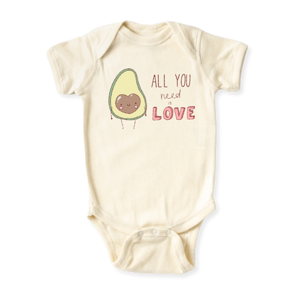 All You Need Is Love Avocado Baby Bodysuit – Avocado Kids T-Shirt Fruits Themed Outfit