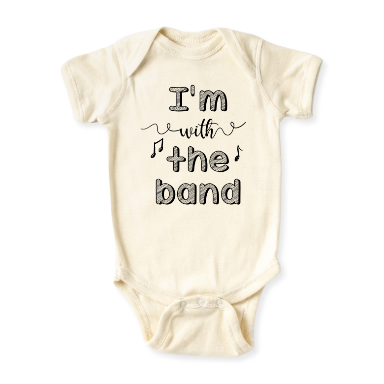 Baby Bodysuit, Kids & Toddler T-Shirt – 'I'm with the Band' Music Outfit Concert Baby Clothes for Boys, Girls