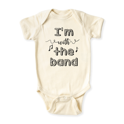 Baby Bodysuit, Kids & Toddler T-Shirt – 'I'm with the Band' Music Outfit Concert Baby Clothes for Boys, Girls