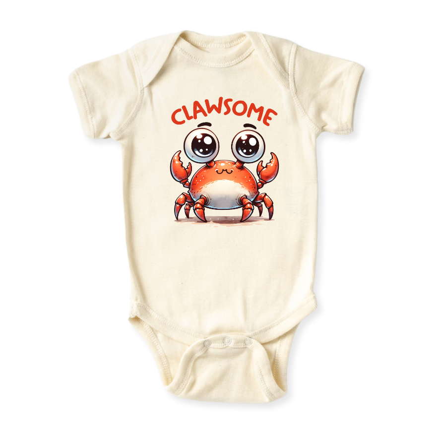 Clawsome Crab Baby Bodysuit – Crab Kids T-Shirt Toddler Tee, Sea Life Baby Clothes