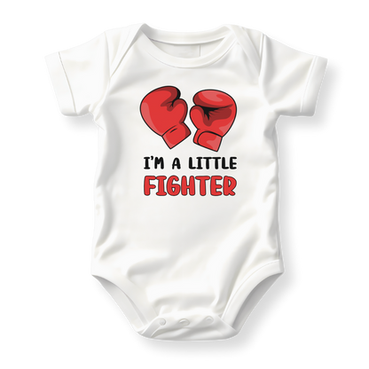 I'm a little fighter baby bodysuit

red boxing gloves baby shirt

baby onesie with boxing gloves

little fighter toddler sweatshirt

newborn outfit with red gloves

cute fighter themed kids t-shirt

gift for strong baby

preemie fighter baby gift

baby boy boxing theme outfit

baby boxing gloves printed onesie