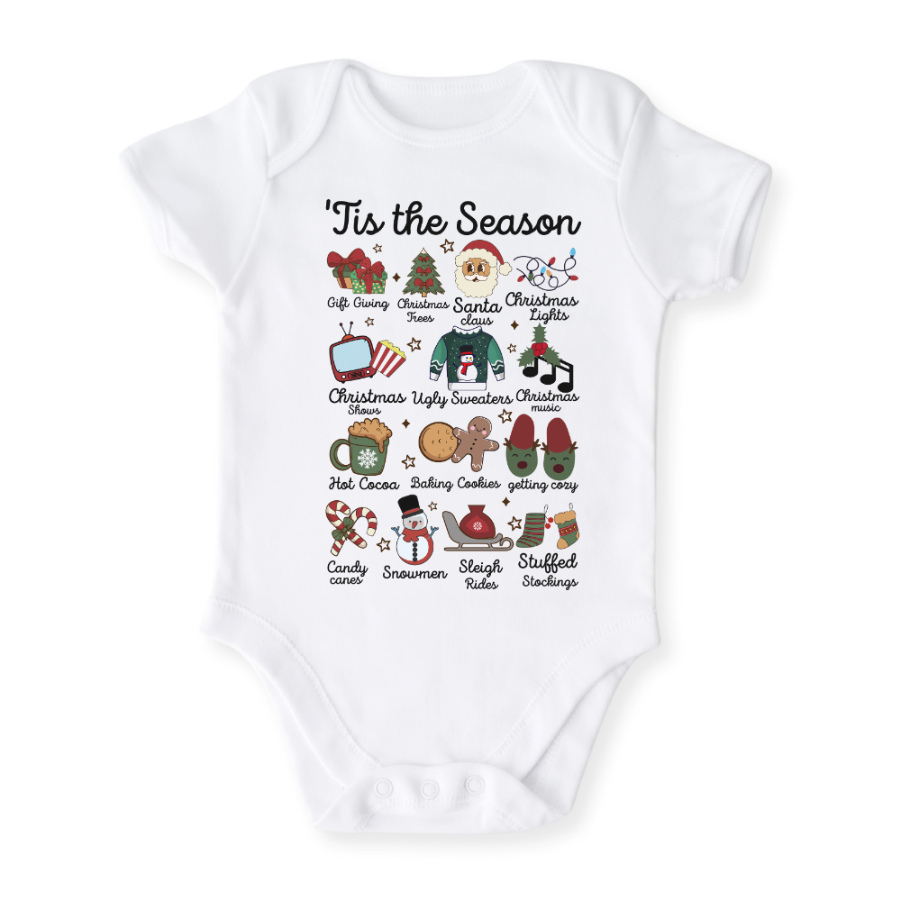 Tis The Season Tshirt Christmas Baby Bodysuit, Kids & Toddler T-Shirt – Christmas Outfit