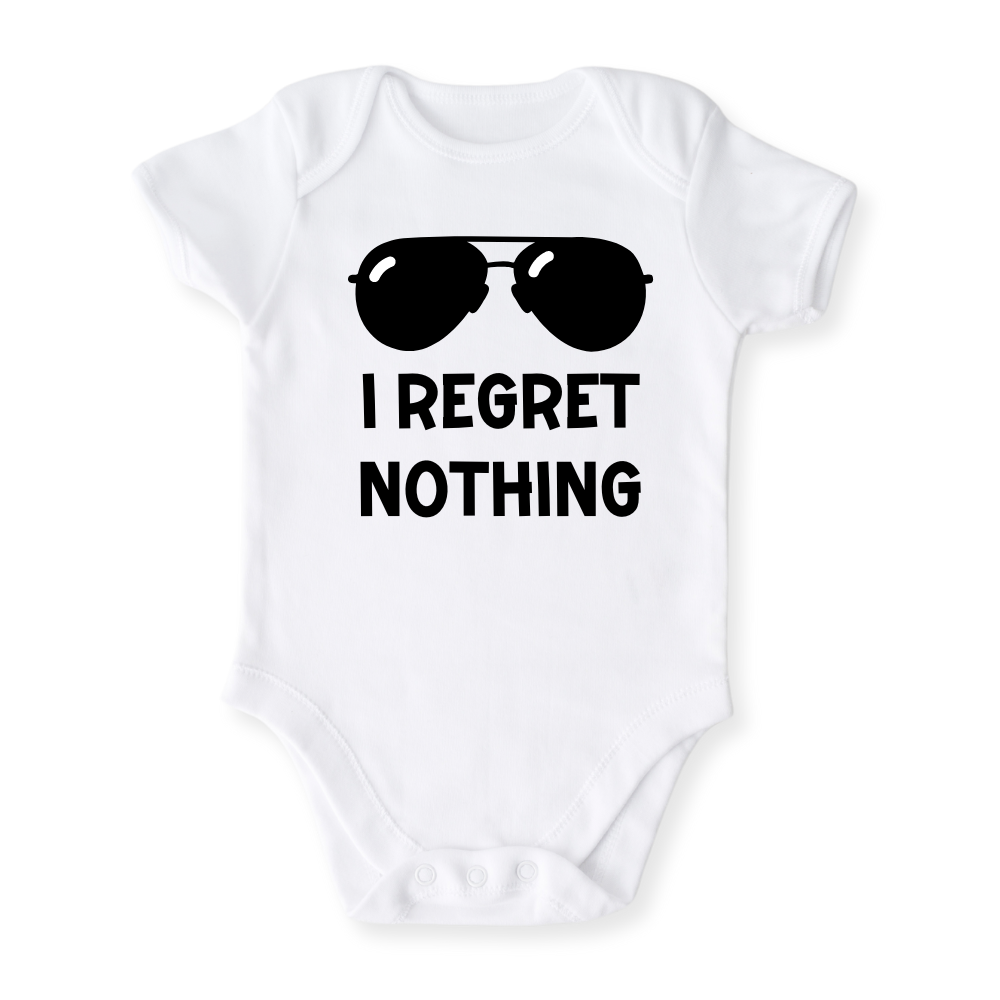 Funny Baby Bodysuit I Regret Nothing Tshirt for Kids Toddler Tee Funny Gift for Boys Outfit