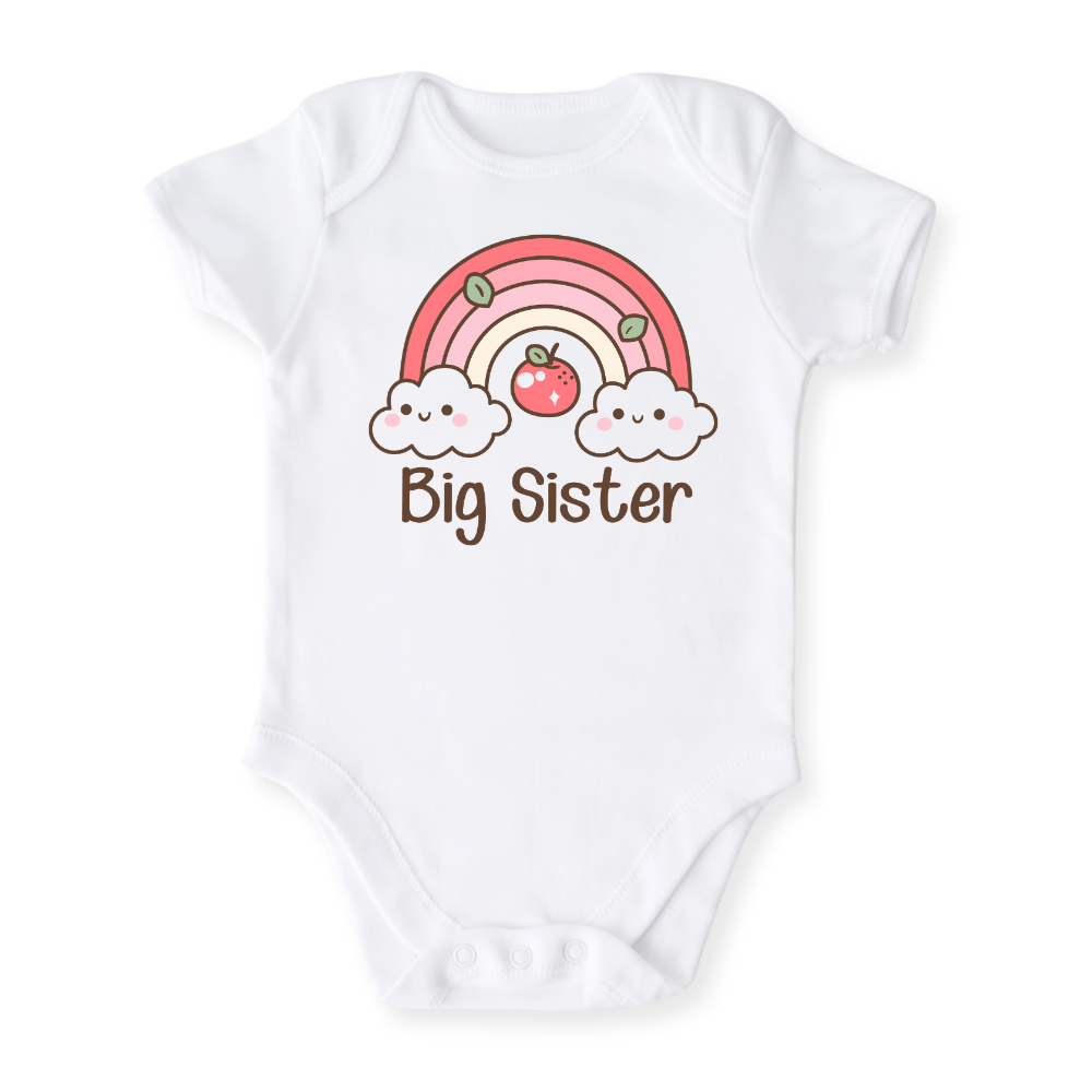 Big Sister Rainbow Tshirt for Girls, Matching Sister Outfit