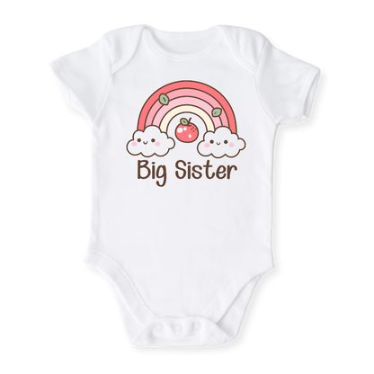 Big Sister Rainbow Tshirt for Girls, Matching Sister Outfit