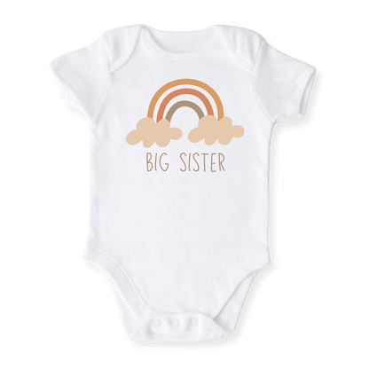 Big Sister Boho Rainbow Tshirt, Big Sister Announcement Shirt for Kids, Family Tee