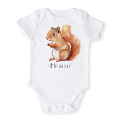 Little Squirrel Baby Bodysuit, Kids & Toddler T-Shirt – Cute Squirrel Animals Baby Clothes for Boys Girls