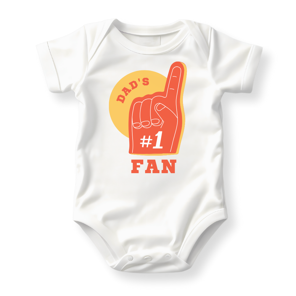 Dad's #1 Fan Baby Bodysuit, Toddler, Kids Tshirt & Sweater for Children Outfit - Gift for Dad