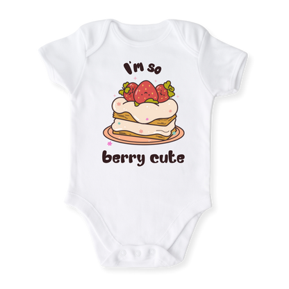 Strawberry Baby Bodysuit, Kids & Toddler T-Shirt – I'm so Berry Cute Outfit Strawberry Theme Shirt for Girls