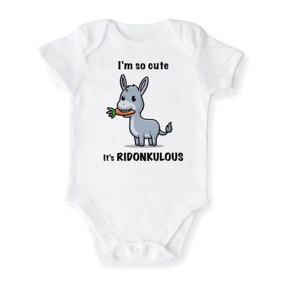 Ridonkulous Cute Donkey Baby Bodysuit, Kids & Toddler T-Shirt – Funny Donkey Animals Baby Clothes