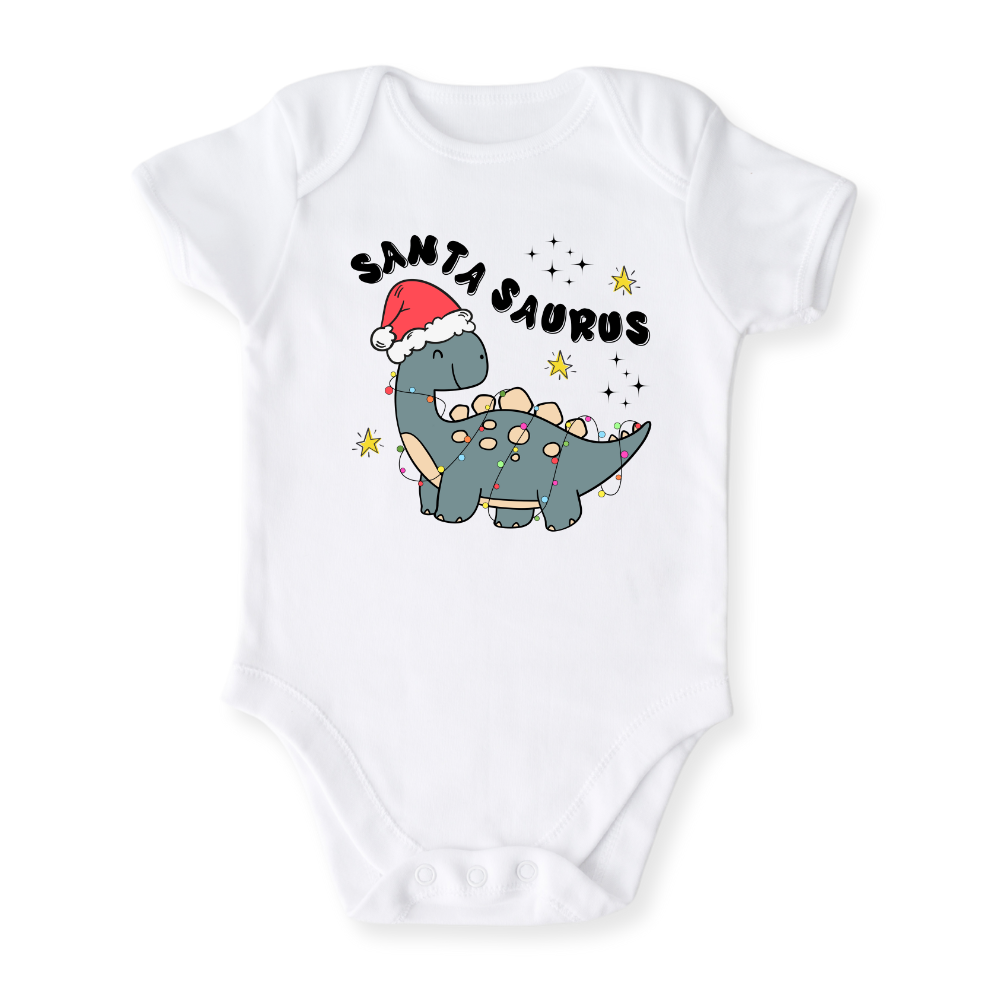 Santa Saurus Tshirt Dinosaur Baby Bodysuit Toddler & Kids T-Shirt, Christmas Outfit Christmas Baby Clothes