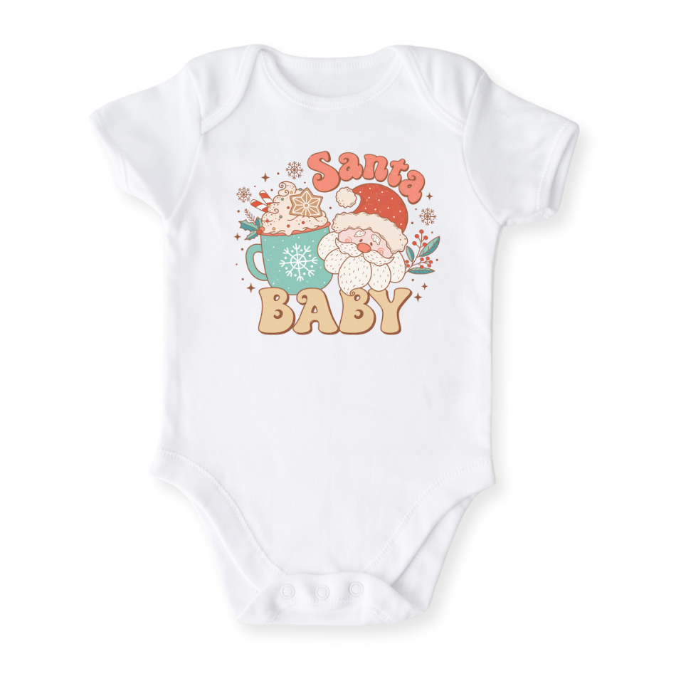 Christmas Santa Baby Bodysuit Cute Tshirt for Kids Toddler Tee Christmas Gift for Baby Clothes