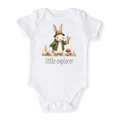 Little Explorer Baby Bodysuit, Kids & Toddler T-Shirt – Cute Rabbit Bunny Baby Clothes for Boys Girls