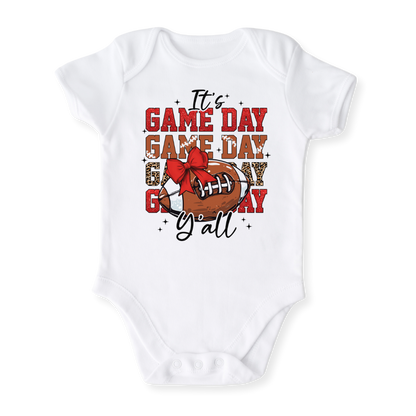 It's Game Day Y'all Football Baby Bodysuit Toddler & Kids T-Shirt, Football Outfit Game Day Family Tshirt