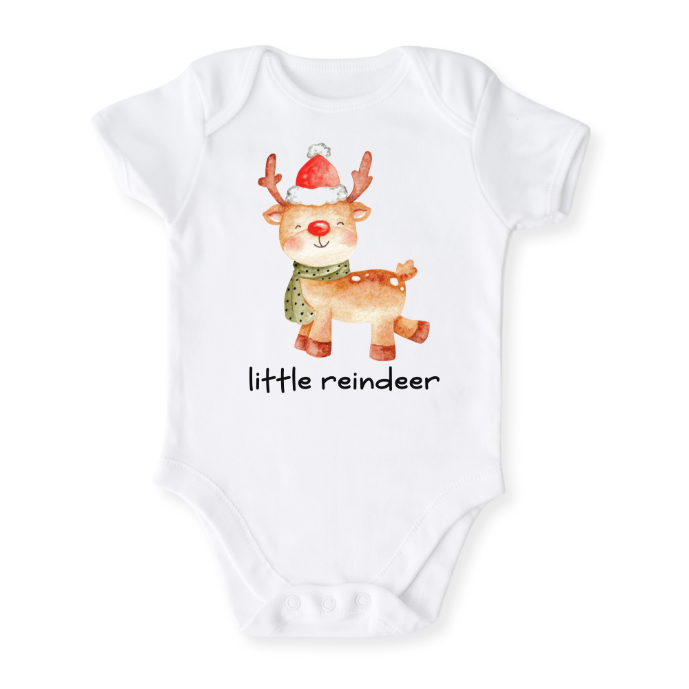 Little Reindeer Christmas Baby Bodysuit, Kids & Toddler T-Shirt – Cute Christmas Outfit